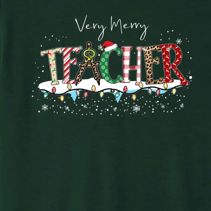 Very Merry Teacher Holiday Christmas ChromaSoft Performance T-Shirt