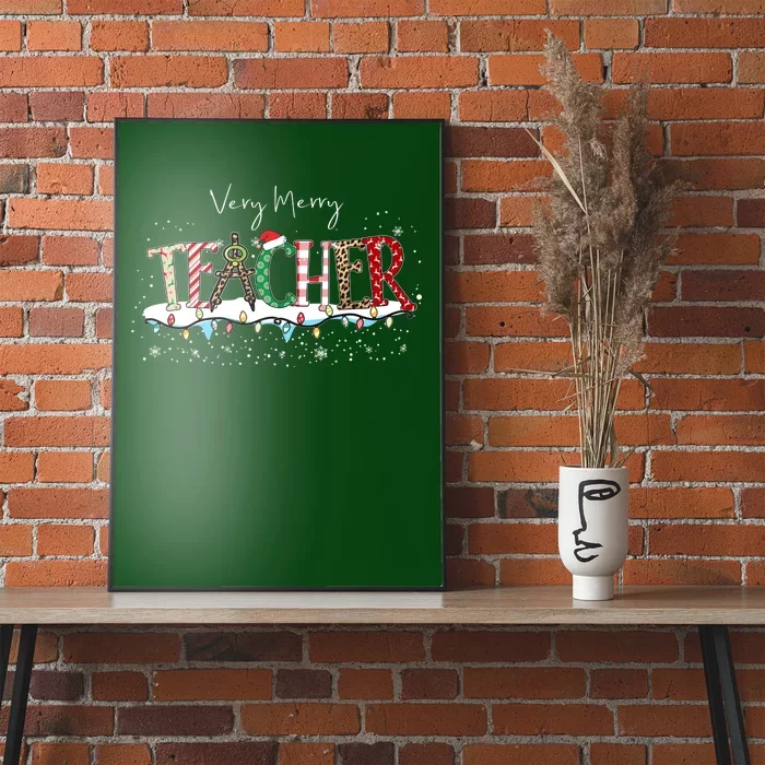 Very Merry Teacher Holiday Christmas Poster