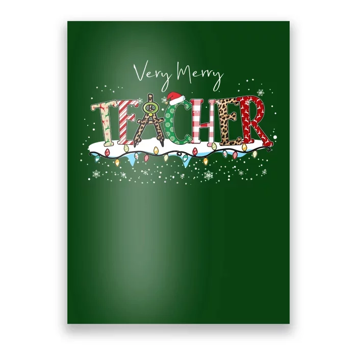 Very Merry Teacher Holiday Christmas Poster