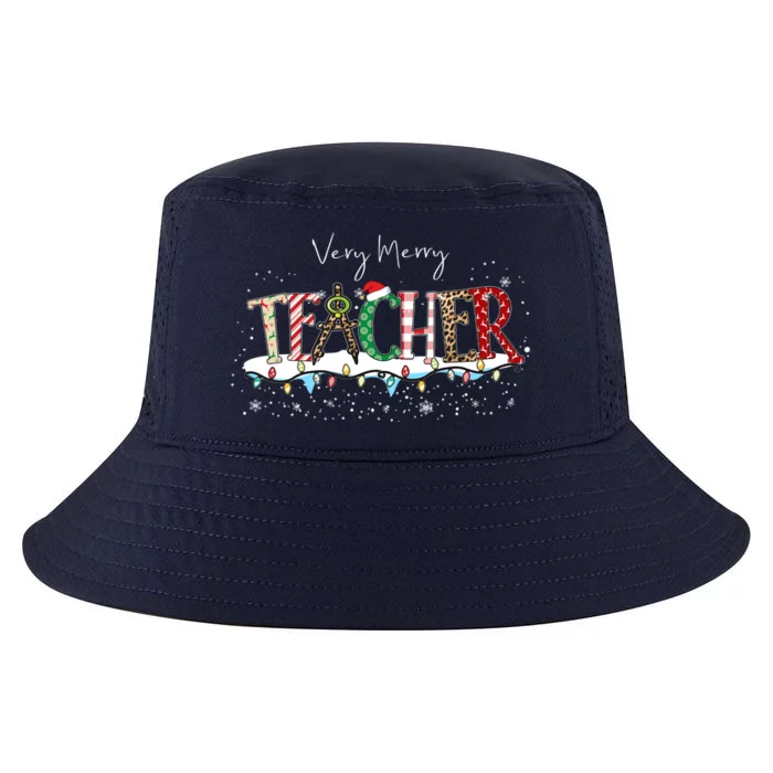 Very Merry Teacher Holiday Christmas Cool Comfort Performance Bucket Hat