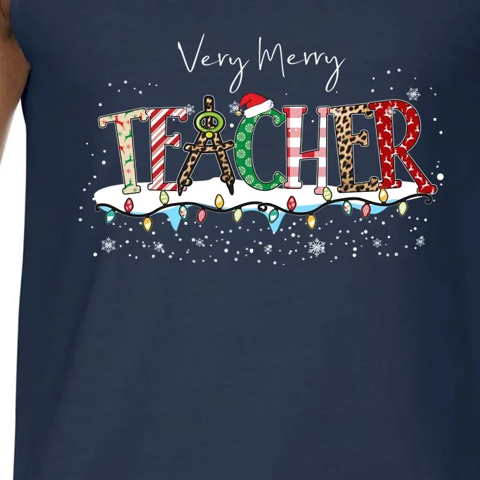 Very Merry Teacher Holiday Christmas Comfort Colors® Tank Top