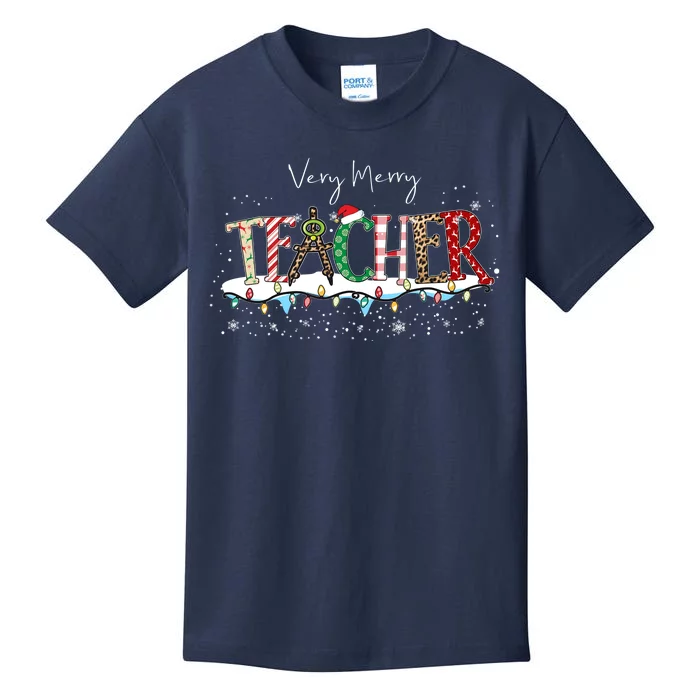 Very Merry Teacher Holiday Christmas Kids T-Shirt