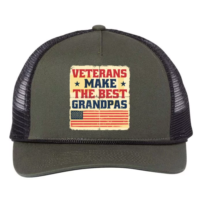 Veterans Make The Best Grandpas USA Retro Rope Trucker Hat Cap