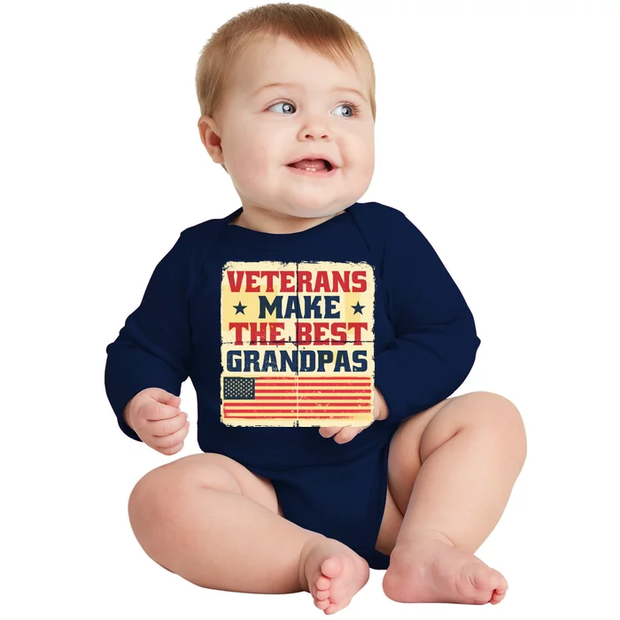 Veterans Make The Best Grandpas USA Baby Long Sleeve Bodysuit