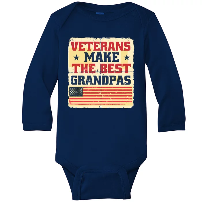 Veterans Make The Best Grandpas USA Baby Long Sleeve Bodysuit