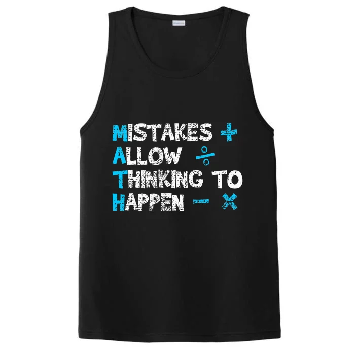 Vintage Math Teacher Funny Saying Gift Performance Tank