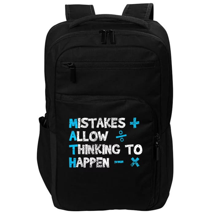 Vintage Math Teacher Funny Saying Gift Impact Tech Backpack