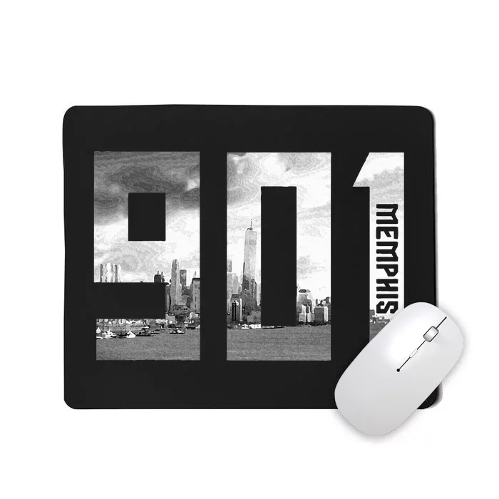 Vintage Memphis Tennessee 901 Area Code Skyline Mousepad