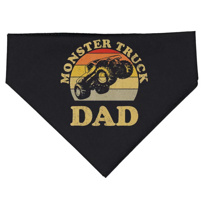 Vintage Monster Truck Gift For Dad USA-Made Doggie Bandana