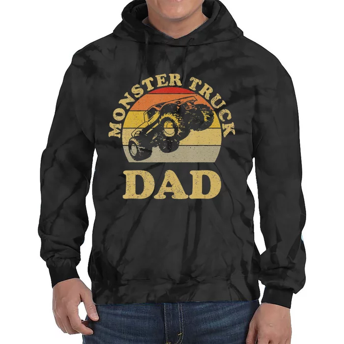 Vintage Monster Truck Gift For Dad Tie Dye Hoodie