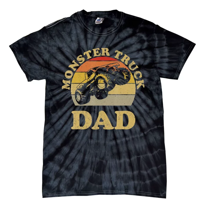 Vintage Monster Truck Gift For Dad Tie-Dye T-Shirt