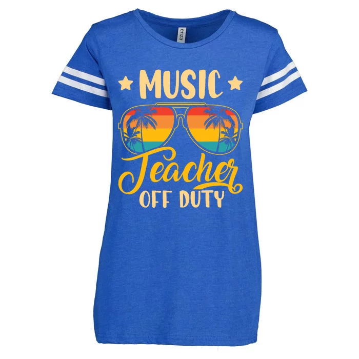 Vintage Music Teacher Off Duty Last Day Of School Summer Enza Ladies Jersey Football T-Shirt