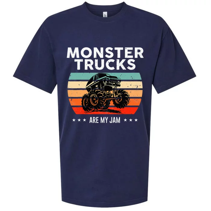 Vintage Monster Truck Are My Jam Retro Sunset Cool Engines Sueded Cloud Jersey T-Shirt