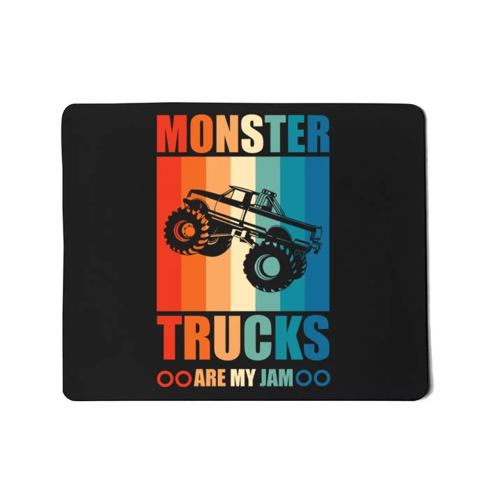 Vintage Monster Truck Are My Jam Retro Sunset Cool Engines Mousepad