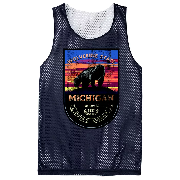 Vintage Michigan The Wolverine State Mesh Reversible Basketball Jersey Tank