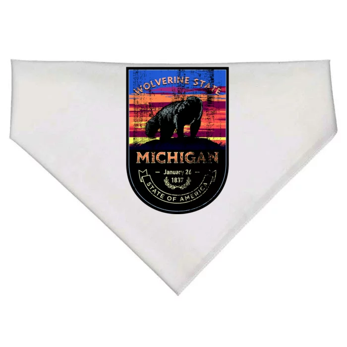 Vintage Michigan The Wolverine State USA-Made Doggie Bandana