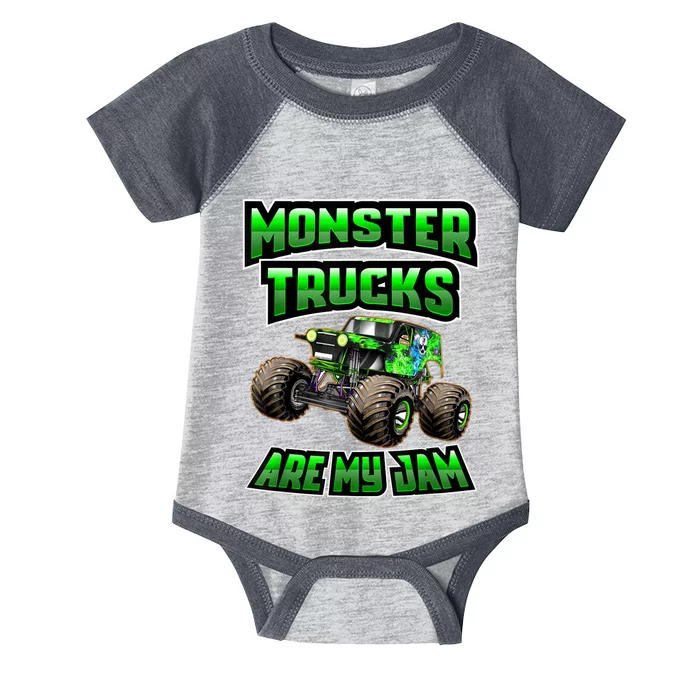 Vintage Monster Truck Are My Jam Truck Boy Birthday Infant Baby Jersey Bodysuit