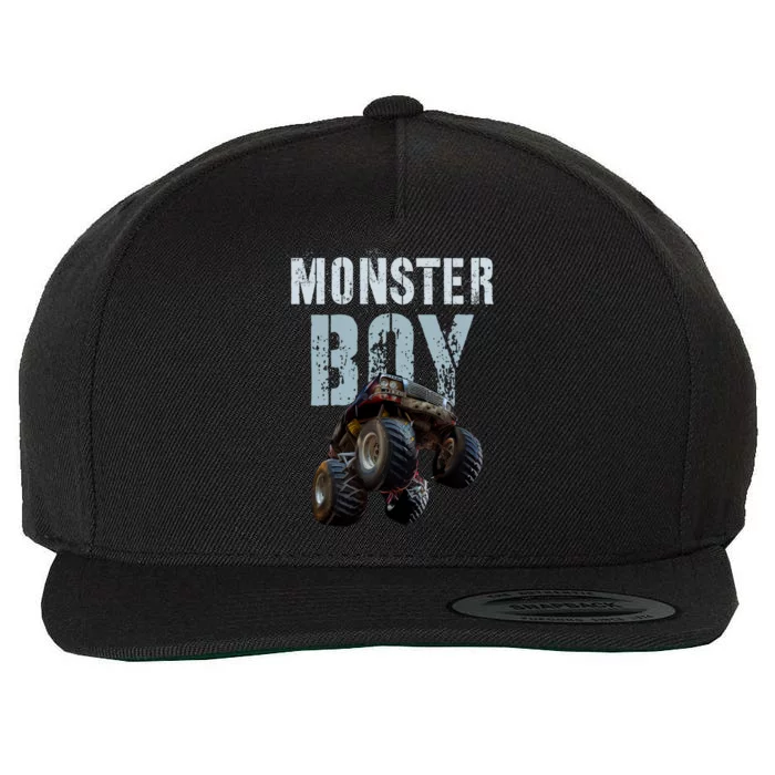 Vintage Monster Truck Family Mom Dad Son Squad Gift Wool Snapback Cap