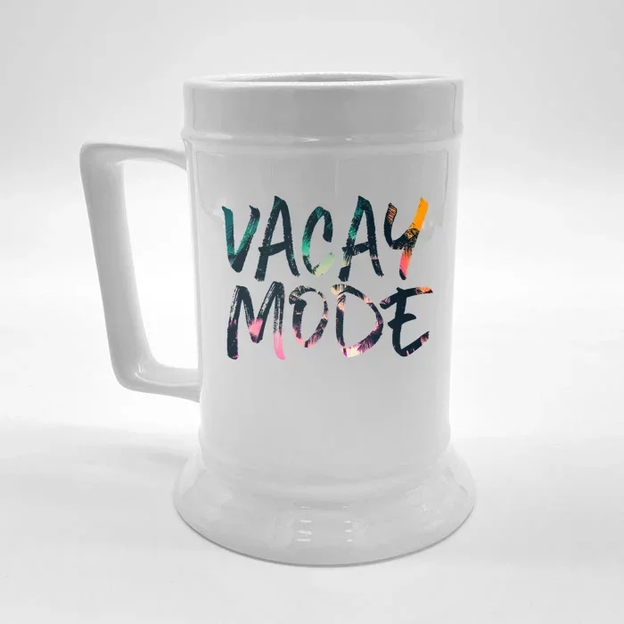 Vacay Mode Tropical Graphic Text Design Gift Front & Back Beer Stein