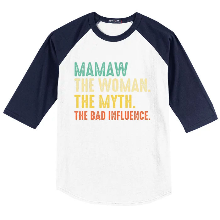 Vintage Mamaw The Woman The Myth Family Matching Baseball Sleeve Shirt