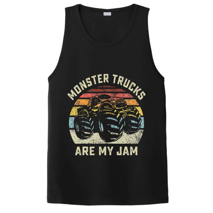 Vintage Monster Truck Retro Style Monster Trucks Are My Jam Performance Tank