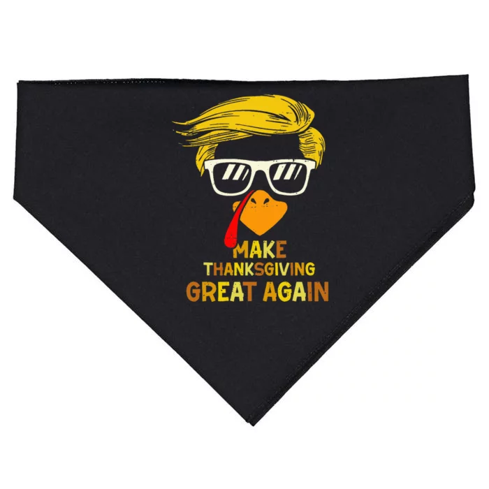 Vintage Make Thanksgiving Great Again Turkey Trump Face 2024 USA-Made Doggie Bandana