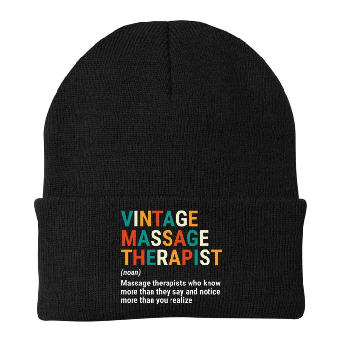 Vintage Massage Therapist Definition Noun Funny Massage Knit Cap Winter Beanie