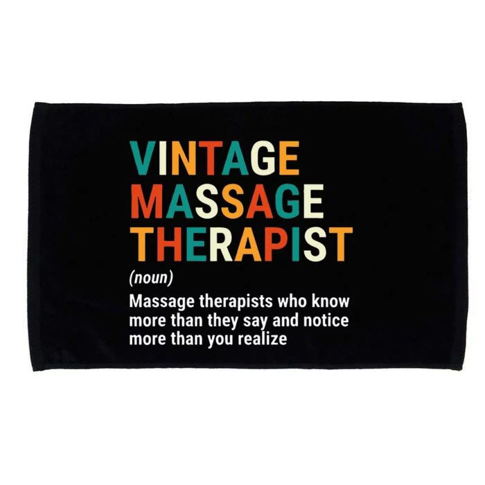 Vintage Massage Therapist Definition Noun Funny Massage Microfiber Hand Towel