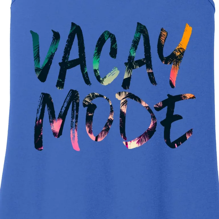 Vacay Mode Tropical Graphic Text Design Cute Gift Ladies Essential Tank