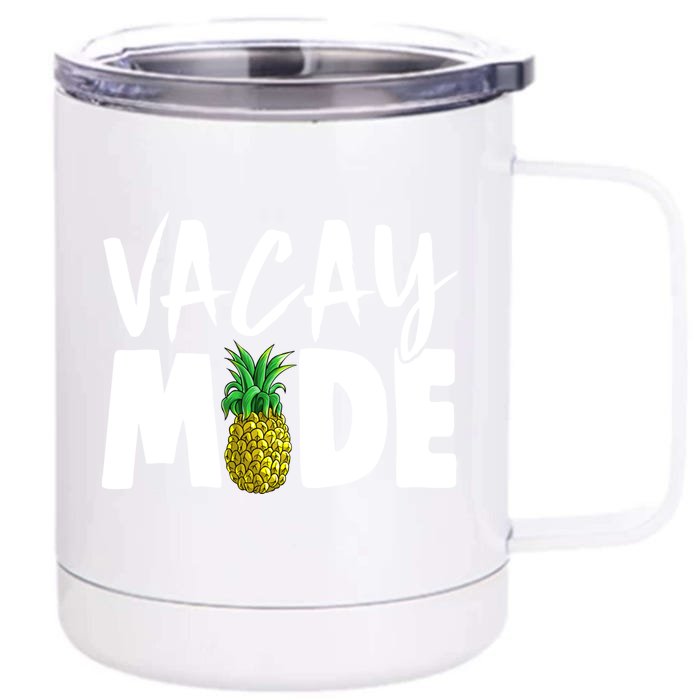 Vacay Mode Tropical Summer Vibes Fruit Gift Front & Back 12oz Stainless Steel Tumbler Cup