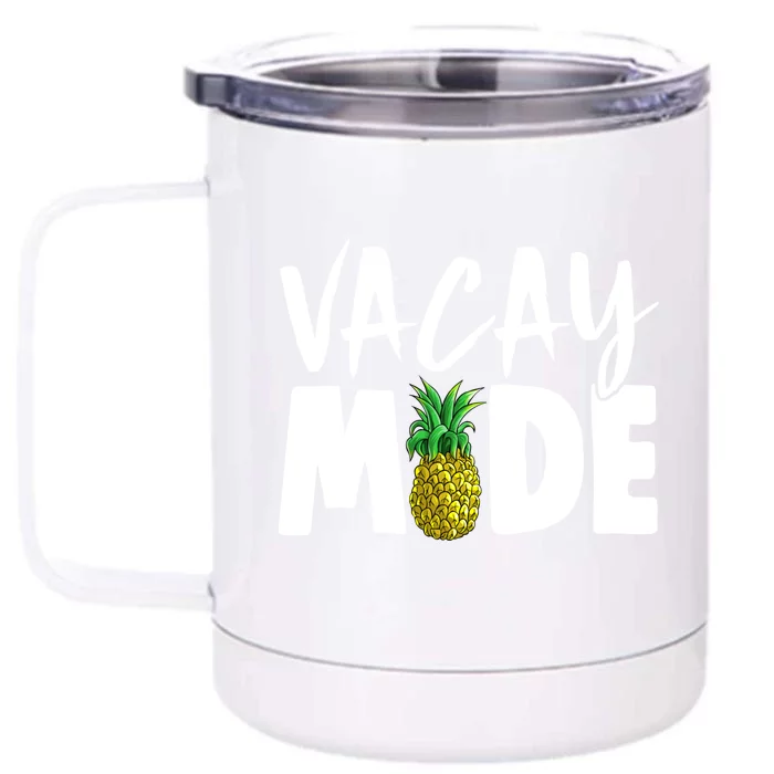 Vacay Mode Tropical Summer Vibes Fruit Gift Front & Back 12oz Stainless Steel Tumbler Cup