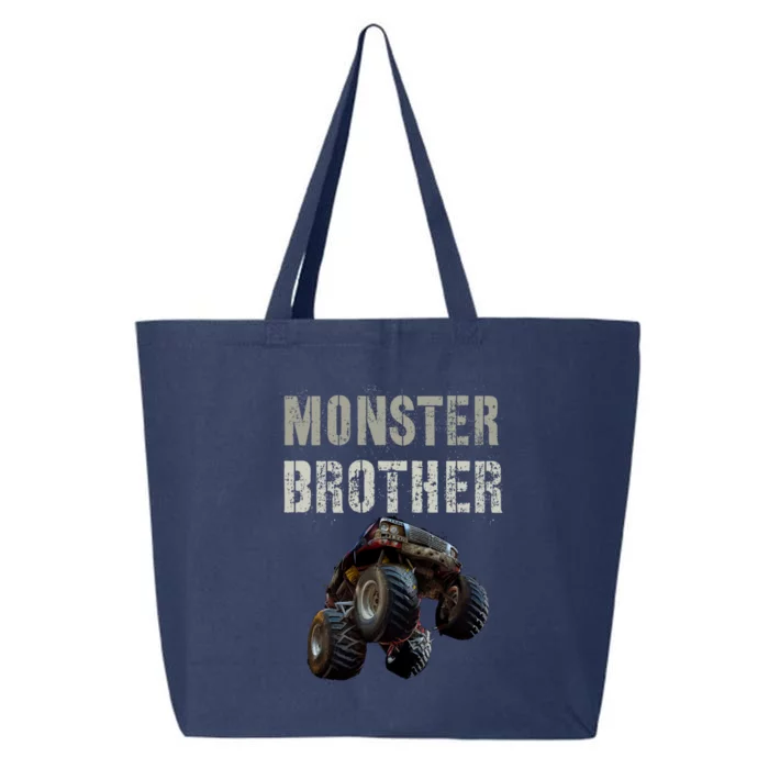 Vintage Monster Truck Brother Family Bro Bruh Mom Dad Team Cute Gift 25L Jumbo Tote