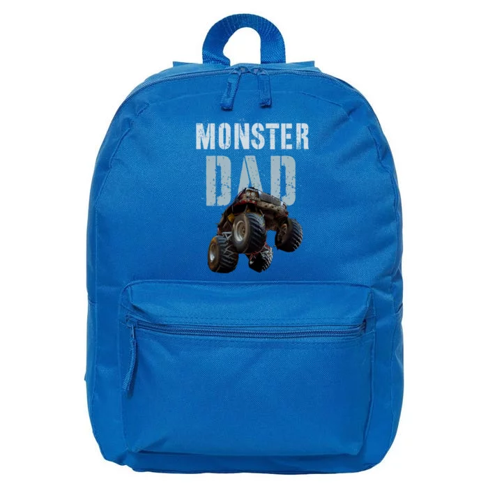 Vintage Monster Truck Dad Like Normal Daddy But Wheely Cool Funny Gift 16 in Basic Backpack