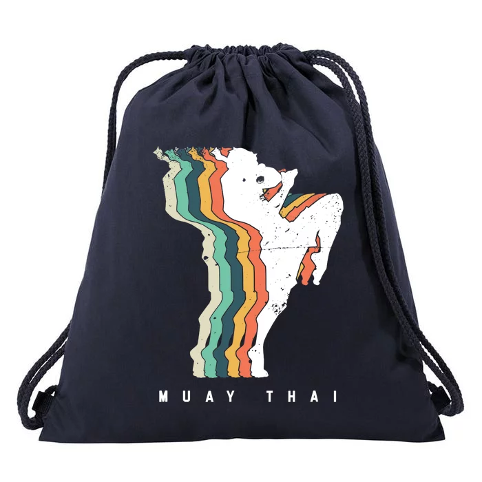 Vintage Muay Thai Fighter Thailand Boxing MMA Martial Arts Drawstring Bag