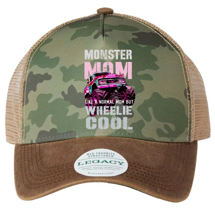 Vintage Monster Truck Mom Like Normal Mama Of Birthday Boy Legacy Tie Dye Trucker Hat