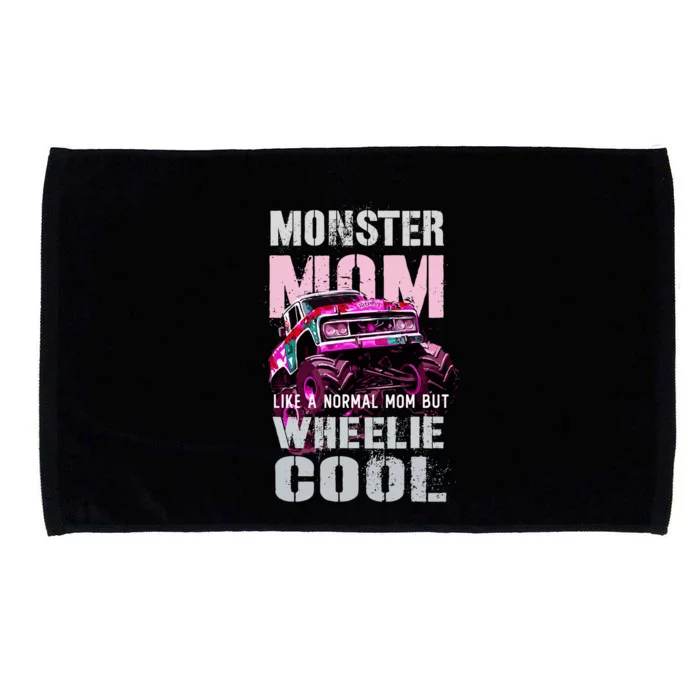 Vintage Monster Truck Mom Like Normal Mama Of Birthday Boy Microfiber Hand Towel