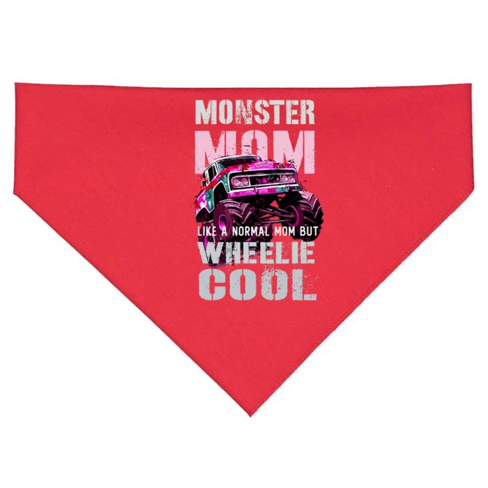 Vintage Monster Truck Mom Like Normal Mama Of Birthday Boy USA-Made Doggie Bandana