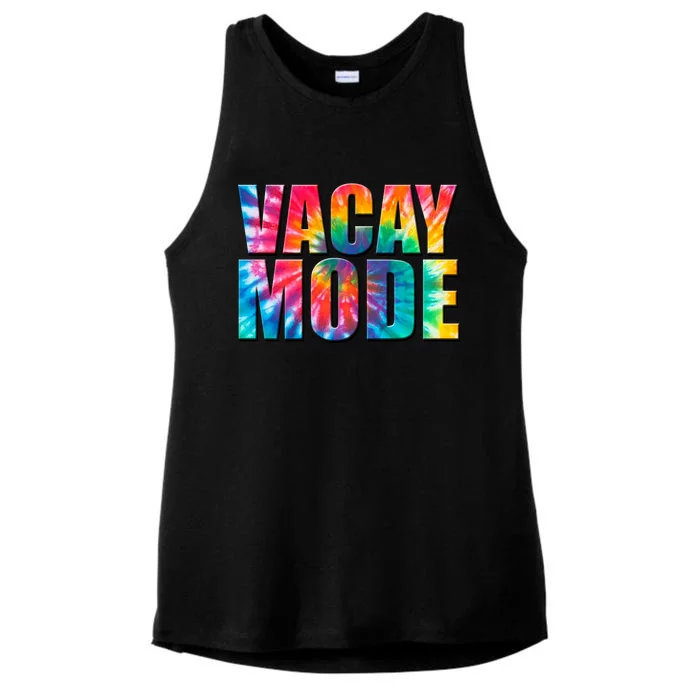 Vacay Mode Tie Dye Colorful Vacation Ladies Tri-Blend Wicking Tank