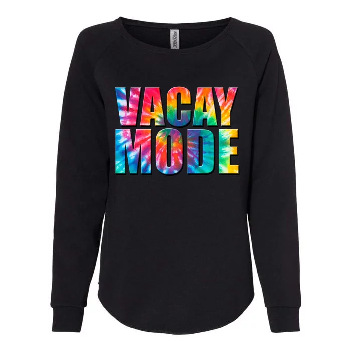 Vacay Mode Tie Dye Colorful Vacation Womens California Wash Sweatshirt