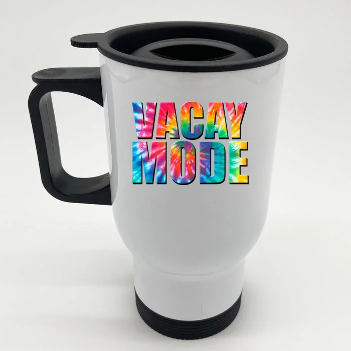 Vacay Mode Tie Dye Colorful Vacation Front & Back Stainless Steel Travel Mug