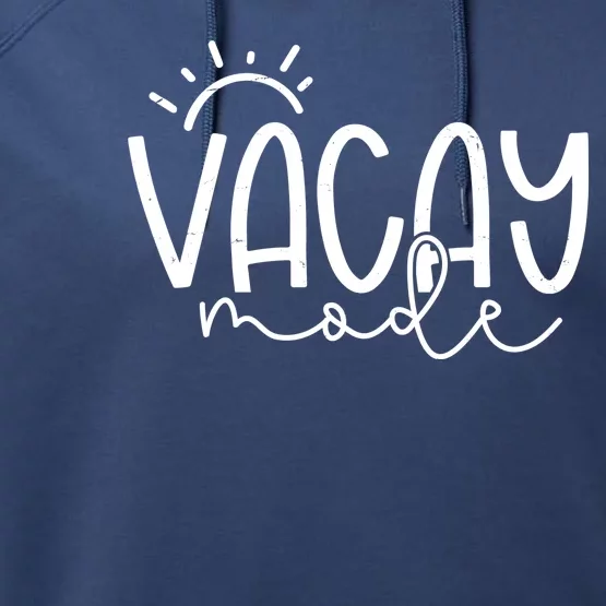 Vacay Mode Tropical Vacation Performance Fleece Hoodie