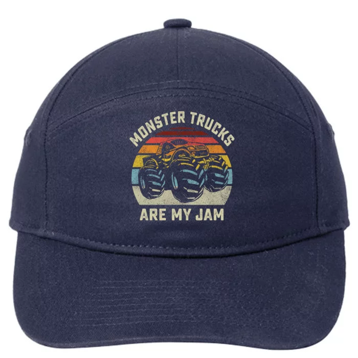 Vintage Monster Truck Retro Style Monster Trucks Are My Jam Gift 7-Panel Snapback Hat