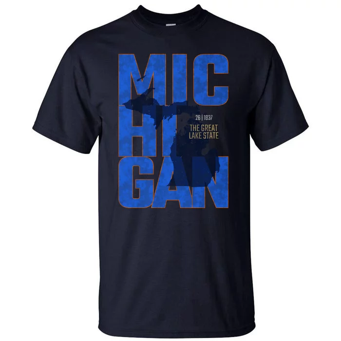 Vintage Michigan The Great Lake State Tall T-Shirt