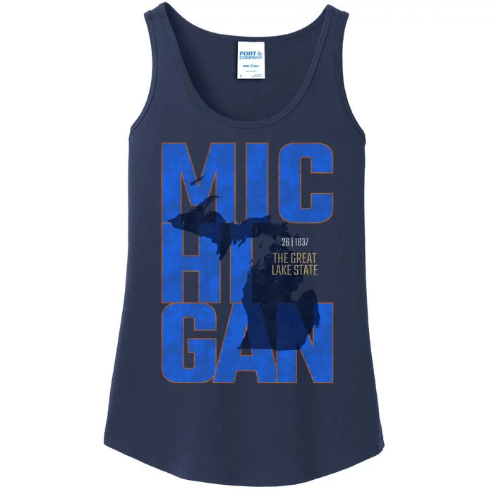 Vintage Michigan The Great Lake State Ladies Essential Tank