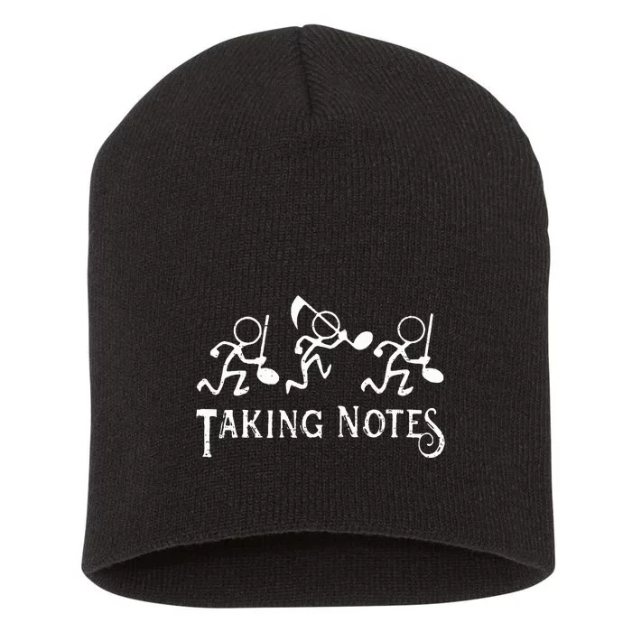 Vintage Musical Taking Notes Music Lovers Teachers Short Acrylic Beanie