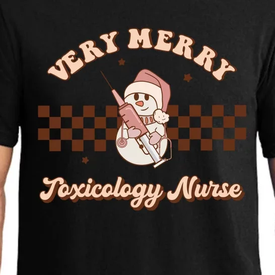 Very Merry Toxicology Nurse Groovy Retro Christmas Pajamas Cute Gift Pajama Set