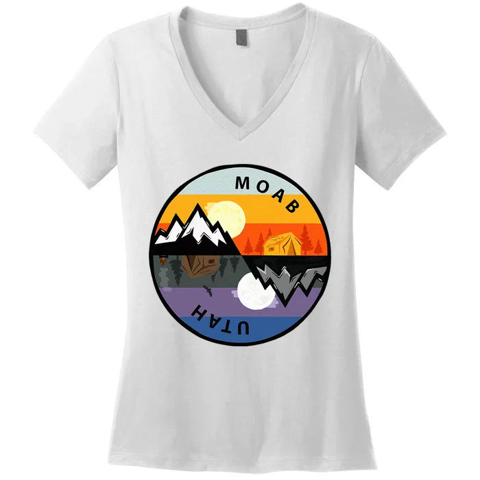 Vintage Moab Utah Retro Souvenir Women's V-Neck T-Shirt