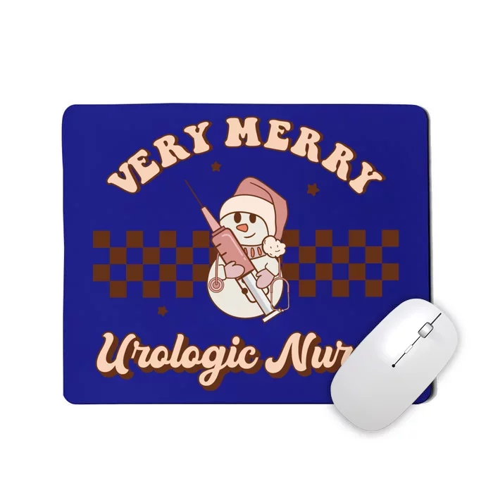 Very Merry Urologic Nurse Groovy Retro Christmas Pajamas Great Gift Mousepad