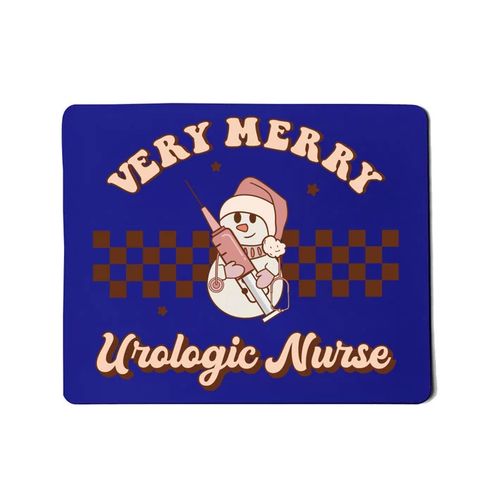 Very Merry Urologic Nurse Groovy Retro Christmas Pajamas Great Gift Mousepad