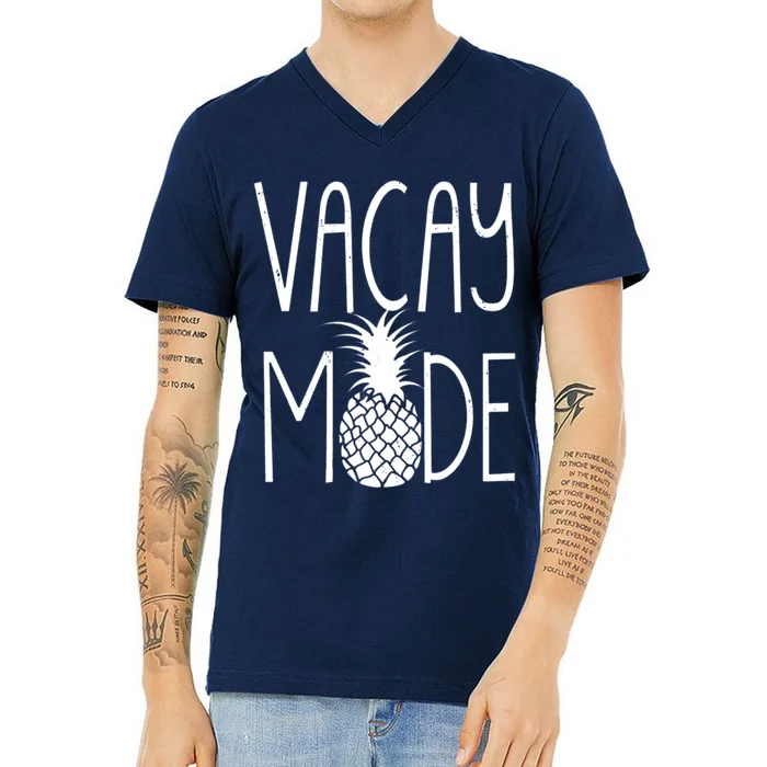 Vacay Mode Vacation Pineapple V-Neck T-Shirt